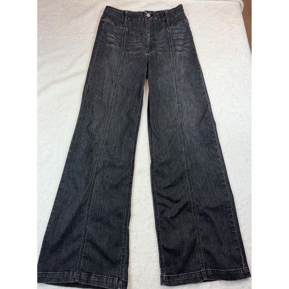 Altar'd State Denim - Altar'd State Washed Black Flare Jeans High Rise Seam Detail Size 26 PSPP104